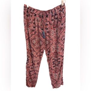 Lucky Brand pink floral boho style pants size XL